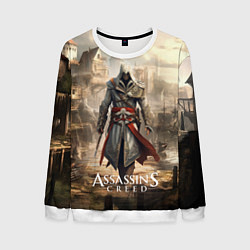 Свитшот мужской Assassins creed старый город, цвет: 3D-белый