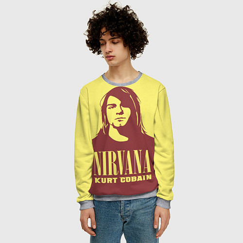 Мужской свитшот Kurt Cobain Nirvana / 3D-Меланж – фото 3