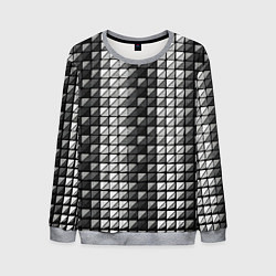 Свитшот мужской Чёрно-белые квадраты, цвет: 3D-меланж