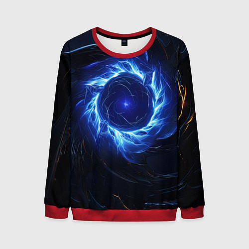 Мужской свитшот Синяя магическая абстракция / 3D-Красный – фото 1