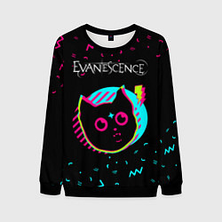 Свитшот мужской Evanescence - rock star cat, цвет: 3D-черный