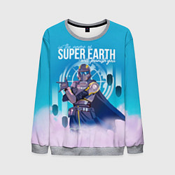 Свитшот мужской In the name of super earth - Helldivers 2, цвет: 3D-меланж