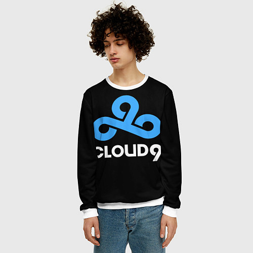 Мужской свитшот Cloud9 - esports logo / 3D-Белый – фото 3