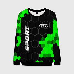 Свитшот мужской Audi green sport hexagon, цвет: 3D-черный