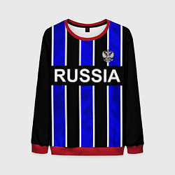 Свитшот мужской Россия- черно-синяя униформа, цвет: 3D-красный