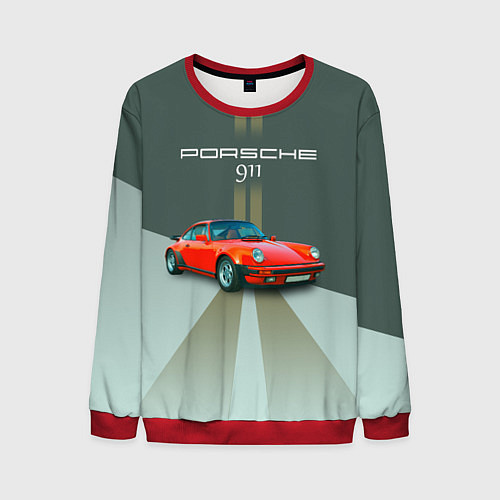 Мужской свитшот Porsche спортивный немецкий автомобиль / 3D-Красный – фото 1