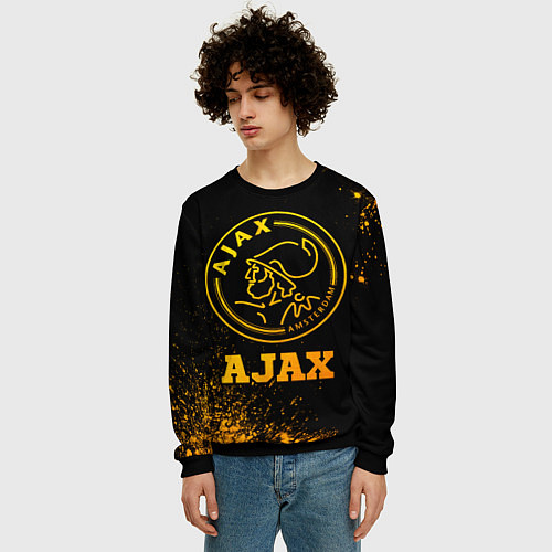 Мужской свитшот Ajax - gold gradient / 3D-Черный – фото 3