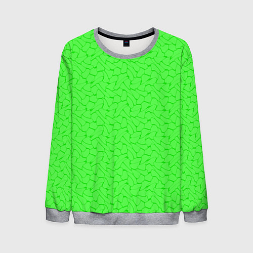 Мужской свитшот Яркий салатовый кислотный / 3D-Меланж – фото 1