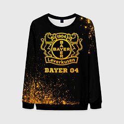 Свитшот мужской Bayer 04 - gold gradient, цвет: 3D-черный