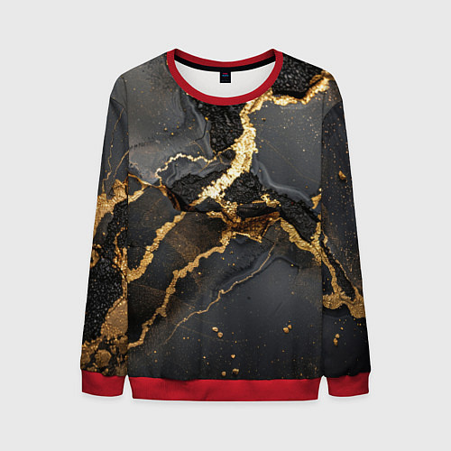 Мужской свитшот Золото и черный агат / 3D-Красный – фото 1