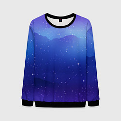 Мужской свитшот Синий космос и звезды