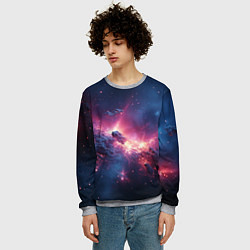 Свитшот мужской Взрыв в космосе, цвет: 3D-меланж — фото 2