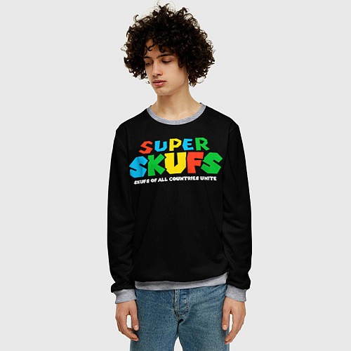 Мужской свитшот Super skufs / 3D-Меланж – фото 3