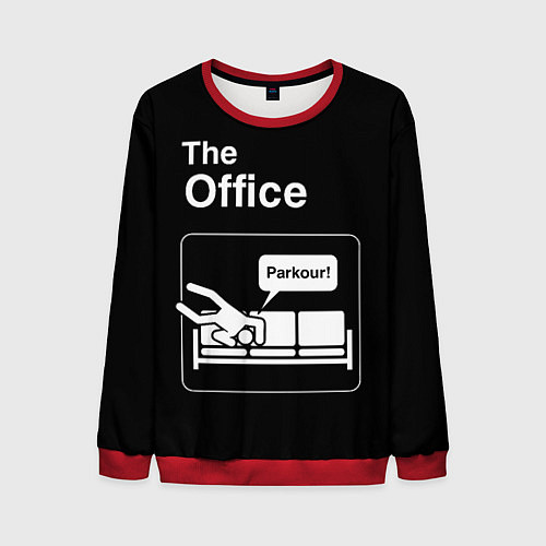 Мужской свитшот Офис и паркур / 3D-Красный – фото 1