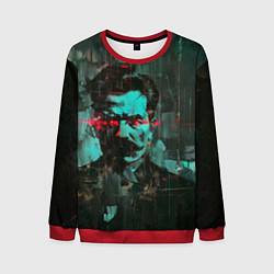 Свитшот мужской Жуткий портрет человека с красными глазами, цвет: 3D-красный