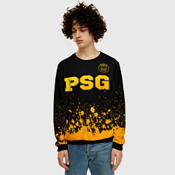 Свитшот мужской PSG - gold gradient посередине, цвет: 3D-черный — фото 2