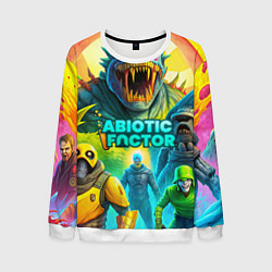 Свитшот мужской Abiotic Factor яркие монстры, цвет: 3D-белый