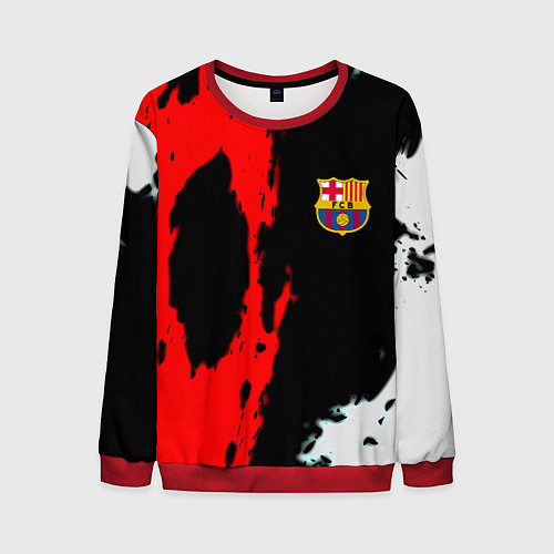 Мужской свитшот Barcelona fc краски спорт / 3D-Красный – фото 1
