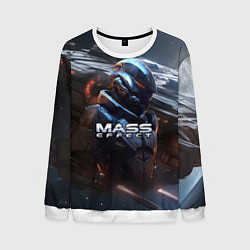 Свитшот мужской Mass Effect game space, цвет: 3D-белый