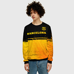 Свитшот мужской Barcelona - gold gradient посередине, цвет: 3D-черный — фото 2