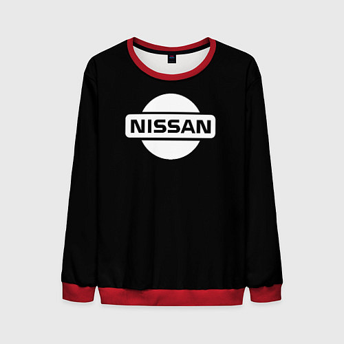 Мужской свитшот Nissan logo white / 3D-Красный – фото 1