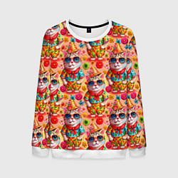 Мужской свитшот Коты и летний вайб паттерн