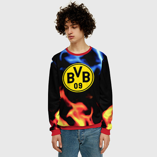 Мужской свитшот Borussia fire storm steel / 3D-Красный – фото 3