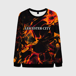 Свитшот мужской Leicester City red lava, цвет: 3D-черный