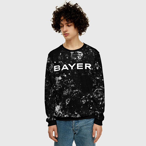 Мужской свитшот Bayer 04 black ice / 3D-Черный – фото 3