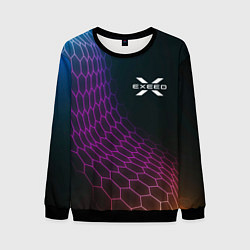 Свитшот мужской Exeed neon hexagon, цвет: 3D-черный