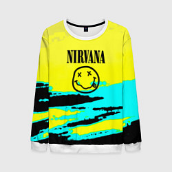 Свитшот мужской Nirvana краски кислотные, цвет: 3D-белый