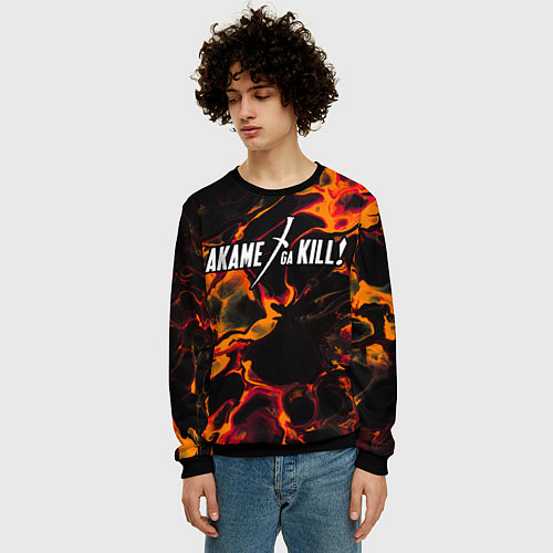 Мужской свитшот Akame ga Kill red lava / 3D-Черный – фото 3
