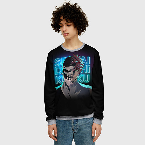 Мужской свитшот Боевой отряд Полный провал Комбатант Ди и Хибики / 3D-Меланж – фото 3