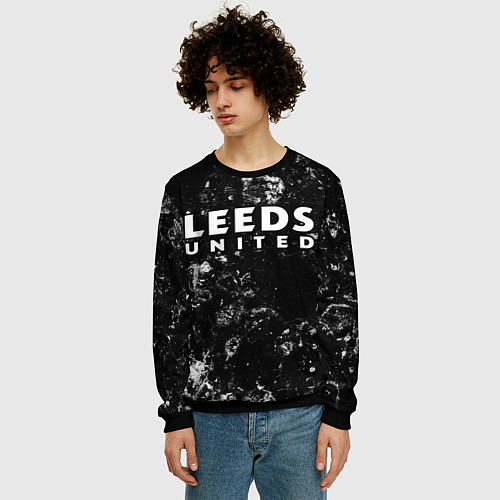 Мужской свитшот Leeds United black ice / 3D-Черный – фото 3