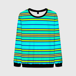 Свитшот мужской Горизонтальные неоновые линии, цвет: 3D-черный