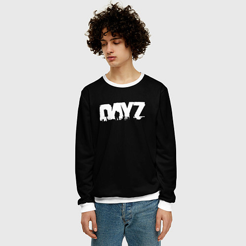 Мужской свитшот Dayz logo white / 3D-Белый – фото 3
