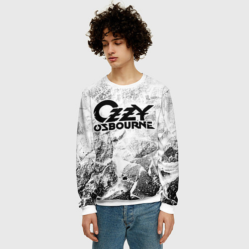 Мужской свитшот Ozzy Osbourne white graphite / 3D-Белый – фото 3