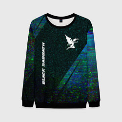 Свитшот мужской Black Sabbath glitch blue, цвет: 3D-черный
