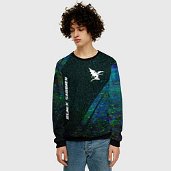 Свитшот мужской Black Sabbath glitch blue, цвет: 3D-черный — фото 2