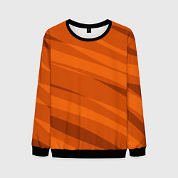 Свитшот мужской Тёмный оранжевый полосами, цвет: 3D-черный