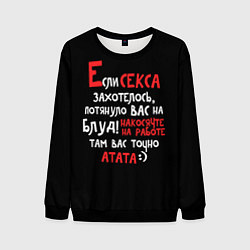 Свитшот мужской Если секса захотелось, цвет: 3D-черный
