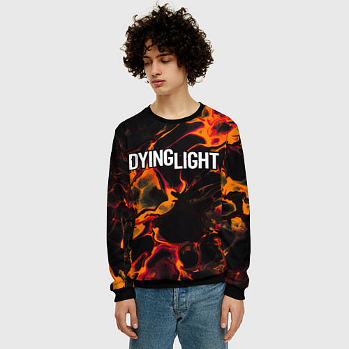 Мужской свитшот Dying Light red lava / 3D-Черный – фото 3