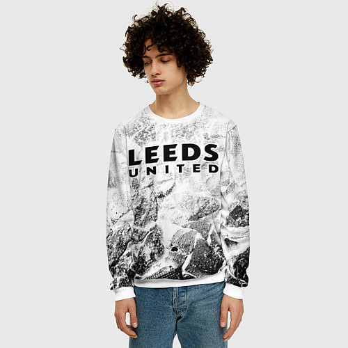 Мужской свитшот Leeds United white graphite / 3D-Белый – фото 3