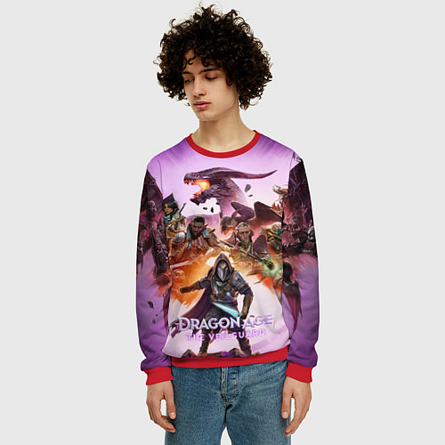 Мужской свитшот Герои Dragon age the veilguard / 3D-Красный – фото 3