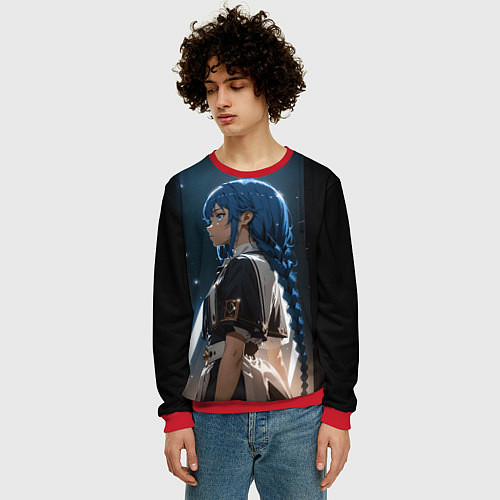 Мужской свитшот Рокси Наставница - Mushoku Tensei: Jobless / 3D-Красный – фото 3