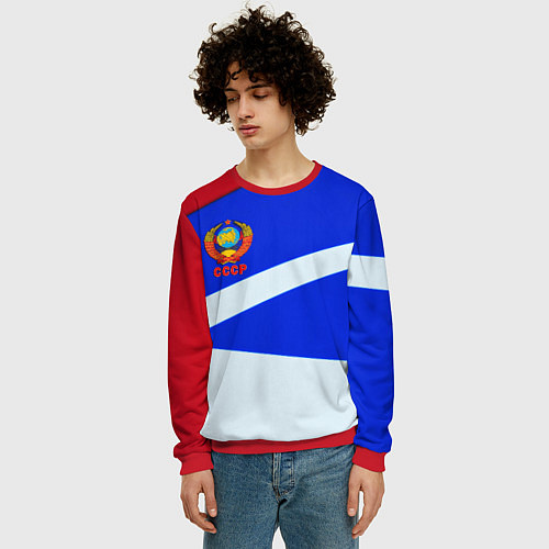 Мужской свитшот СССР геометрия спорт / 3D-Красный – фото 3