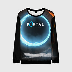 Свитшот мужской Portal logo game, цвет: 3D-черный