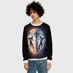 Свитшот мужской Люди в портале, цвет: 3D-белый — фото 2