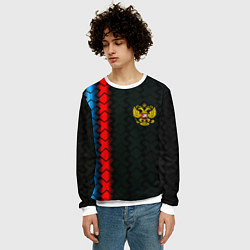 Свитшот мужской Россия спорт герб, цвет: 3D-белый — фото 2
