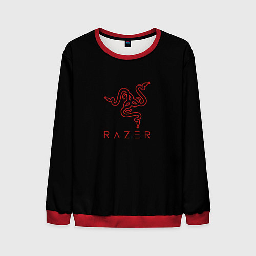 Мужской свитшот Razer red logo / 3D-Красный – фото 1